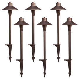 Landscape Path Lights 6 Pack, Low Voltage Pathway Lights Compatible with Transformer, 3CCT Adjustable LED, Premium 12V 24V DC ORB Landscape Path Lighting for Outdoor Yard Garden Walkway, Flat Hat