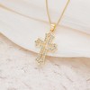 SUPJEWE 14K Gold Cross Pendant Necklace with Cubic Zirconia, Chain