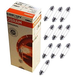 Osram 6418 Original Festoon Lamps, 12 V, 5 W, Set of 10