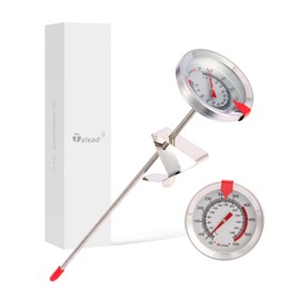 Telead Candy Thermometer Waterproof - Oil Thermometer for Frying with Clips - 9" Side of Pot Thermometer Deep Fry for Oil Candy Candle BBQ - Silver