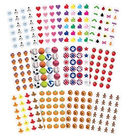 School Smart Seasonal Assortment Sticker Set, 60 Sheets, Pack of 1440
