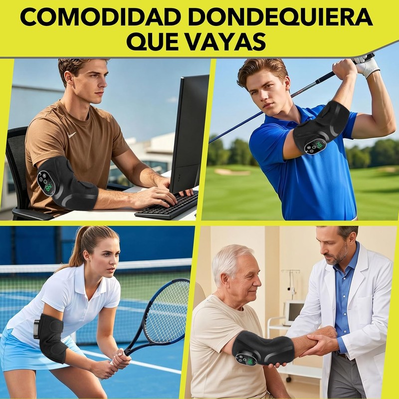 Codera con Calor, Vibración y Masaje para Codo de Tenista