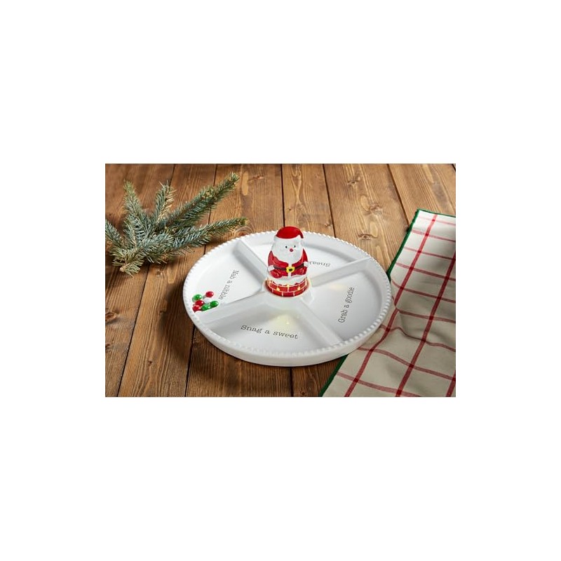 Mud Pie Light Up Santa Chimney Table SITTERS, RED
