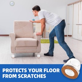 2025 New Extra Small Chair Leg Floor Protectors for Hardwood Floors, 16 Pcs Round Chair Leg Caps with Felt, Clear Chair Feet Covers Protect Floors from Scratches Easy Slide/Non Slip (Fit 0.6"-0.8")