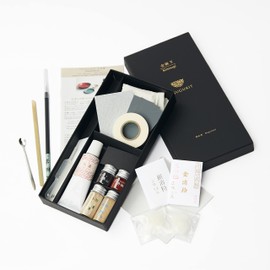 TSUGUKIT Kintsugi Set Tsugu Kit Gold Silver (Gold Powder 0.1g Silver Powder 0.2g) Beginner Kintsugi 3-9 Plates Kintsugi Kit TSUGUKIT Food Hygiene Law Compliant Lacquer Porcelain Tableware Repair Kit