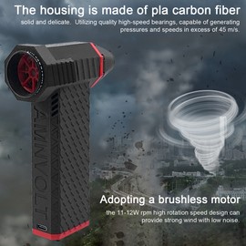 Brushless Motor Jet Fan Silent High Power 110,000RPM Turbofan Dust Blower Compressed Air Duster Keyboard Cleaning Tool Type-C Interface Support 15W Fast Recharging with 200A High Power MOS Tube