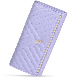 YOUBDM Wallet for Women RFID Blocking Large Capacity Trifold Ladies Wallet Leather Long Clutch Wallet Multi Card Organizer