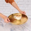 Biugaaufai 6 Pcs 12 Inch Gold Round Serving Tray, Stainless