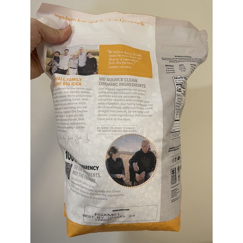 One Degree Gluten Free Sprouted Rolled Oats 5 lbs.