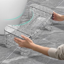 LITAITAI Toilet Stool, Portable Removable 8-Inch Bathroom Stool, Non-Slip Adult Squatting Stool, Child-Assisted Step Stool, Poop Stool Adult Healthy Gift (Clear)