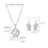 Juego de joyas de corazón con cinta de conciencia rosa