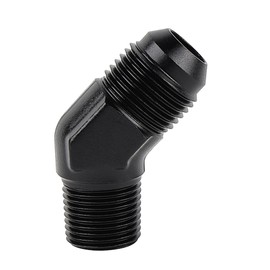 EVIL ENERGY 8AN Male Flare to 3/8" NPT Pipe 45 Degree Fitting Adapter Aluminum Black