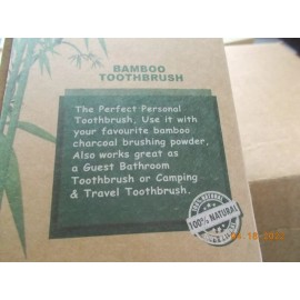 Isshah Box of 10 New Isshah 100% Natural Soft Bristle Bamboo Toothbrushes