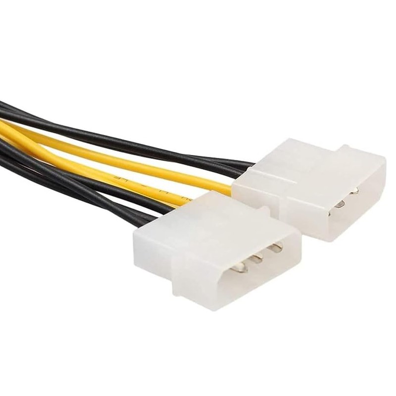 TECHZOCO 15cm 8 Pin PCIe to 4 Pin Molex Power