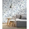 Safiyya Peel and Stick Wallpaper Floral Birds Contact Paper Blue