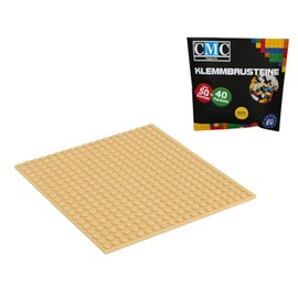 CMC imports Building Plate 20 x 20 Nubs Clamping Blocks Building Blocks Base Plate City Basepalt Modular – Double-Sided Building 34 Different Colours (Sand / 595)