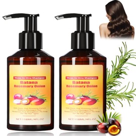 2PC Shampoo Romero, Batana Rosemary Onion 3 en 1 Shampoo, Champú de Batana, para hombres y mujeres, evita la pérdida de cabello seco y cabello para