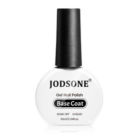 JODSONE 10ml Base Coat Gel Nail Polish Glossy Durable Gel Soak Off Clear No Wipe Nail Salon and DIY Home Need U V Lamp Curing