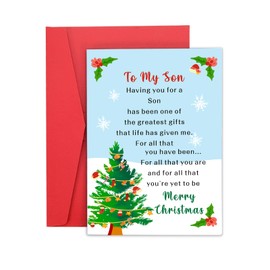 Son Christmas Card, Christmas Card for Son, to My Son Gifts from Mom Dad, Christmas Gifts for Son, Stocking Stuffer for Teens Boys, Merry Christmas Card for Son Grandson, Best Gifts for Son Christmas