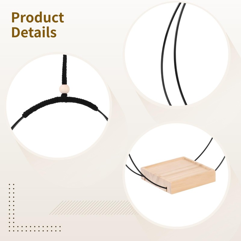Toyosport 4 Pcs Plant Hanger with Wood Base, Hanging Window