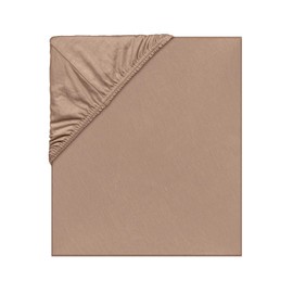 LÄSSIG Children's Fitted Sheet for Cot Bed Made of Single Jersey with Tencel™ Lyocell with Elastic Band / Fitted Sheet Brown