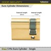 Sterling ESB3011V 5 Pin Single Euro Cylinder, Brass, 30mm