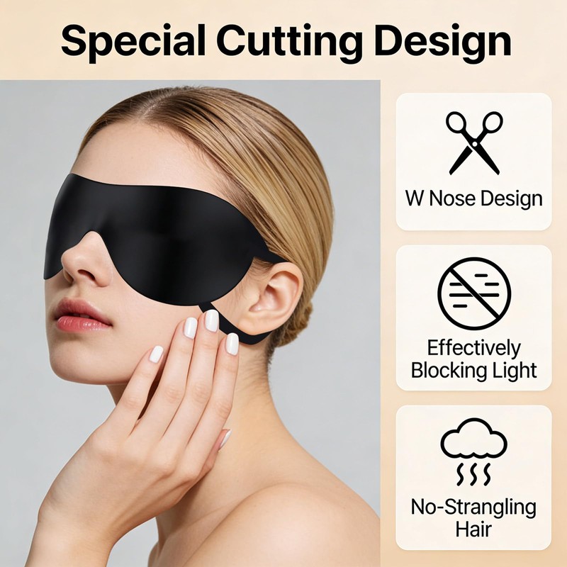 PureSphere Zero Pressure Sleep Mask, Ear Hanging Lightweight Breathable Blackout