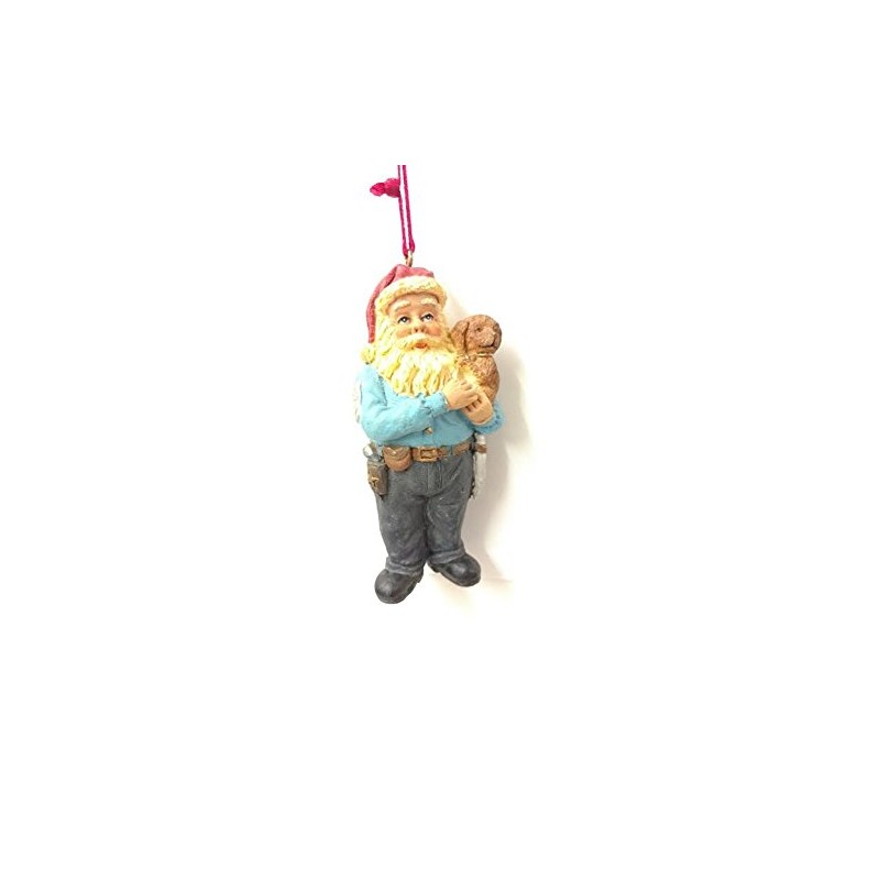 Santa Policeman Ornament (With Dog)