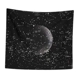 Zerodeko Cosmo Moon Tapestry Plush Decorative Hanging Cloth for Living Room Bedroom Handmade Polyester Decor