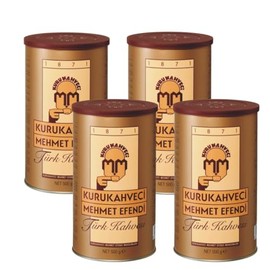 Kurukahveci Mehmet Efendi Turkish Mocha - Traditional Coffee Enjoyment from Istanbul - Intensely Aromatic & Finely Ground - Perfect for Cezve Preparation (4 x 500 g, Mocha)