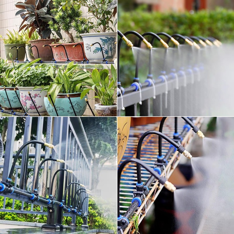 Tivddikun Drip Irrigation Kit, 360° Bendable Watering System with 49FT/15M