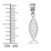 Sterling Silver Ichthus Christian Vertical Fish Pendant