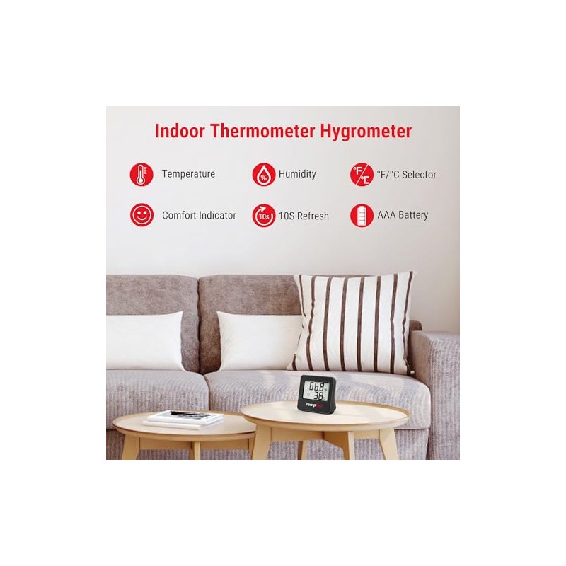 TempPro TP157 - Paquete de 2 higrómetros para interiores para