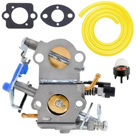 FitBest Carburetor Kit fits Hus 455, 455E, 460, 461 Rancher Chainsaw – Replaces 544883001, 544888301, WTA-29 – Includes Gaskets, Primer Bulb, Air Filter, Fuel Line
