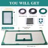 Magnetic Fish Tank Cover with Feeding Window Green Frame Grey