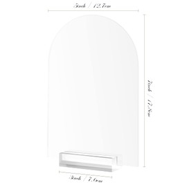 5x7 Inch Frosted Arch Acrylic Sign with Clear Stand-10 Pack Blank Frosted Arched Acrylic Table Signs with Holder, DIY Acrylic Arch Sign Blank for Wedding Table Number Menu Sign Bar List Sign