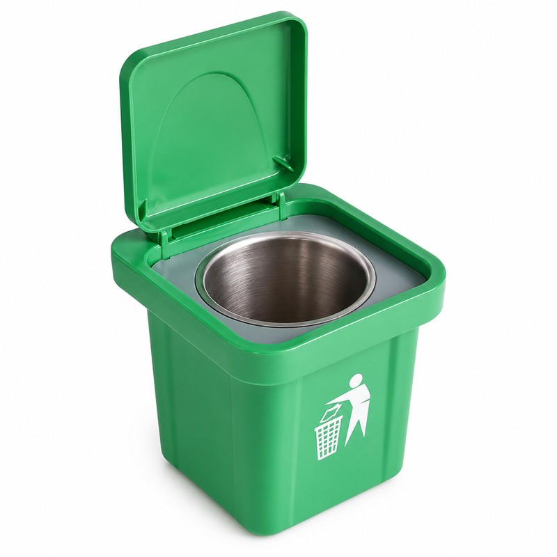 Wall-Mounted Stainless Steel Ashtray for Indoor Use – Lidded Cigarette