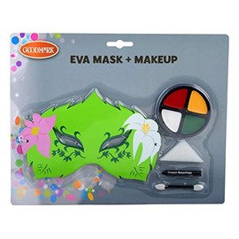 Goodmark 02005597-NF Fairy Make-Up Set Contents: 1 Applicator, 1.6 g Black Pen, 1 Sponge, 1 Mask, Make-Up 1 g Each in Black, Green, White and Red, Fairy Tale, Make-Up, Fancy Dress, Carnival, Stage