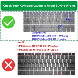 Keyboard Cover for 2024 HP EliteBook 640 645 G11 14", HP EliteBooks 1040 G11 14 inch Keyboard Protector Skin, HP EliteBook 14 Accessories (NOT Fit HP EliteBooks 640 G9 G8/G7&1040 G9/G10)