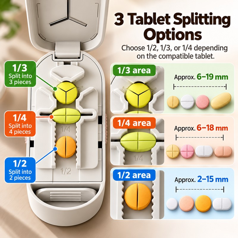 Portable Pill Cutter for Tablet Splitting – 304 Stainless Steel