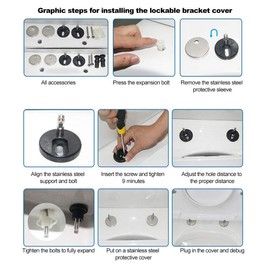 TOPINCN Tornillos para Asiento de Inodoro Bisagras Perno Expansible Tuercas Superiores de Goma Accesorios de Fijación de Tornillos Bisagra para Asiento de Inodoro con Pernos y Tuercas Ajuste Superior