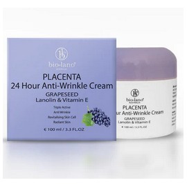 Bio-Lano Placenta 24 Hour Anti-Wrinkle Cream Grapeseed Lanolin & Vitamin E 100mL