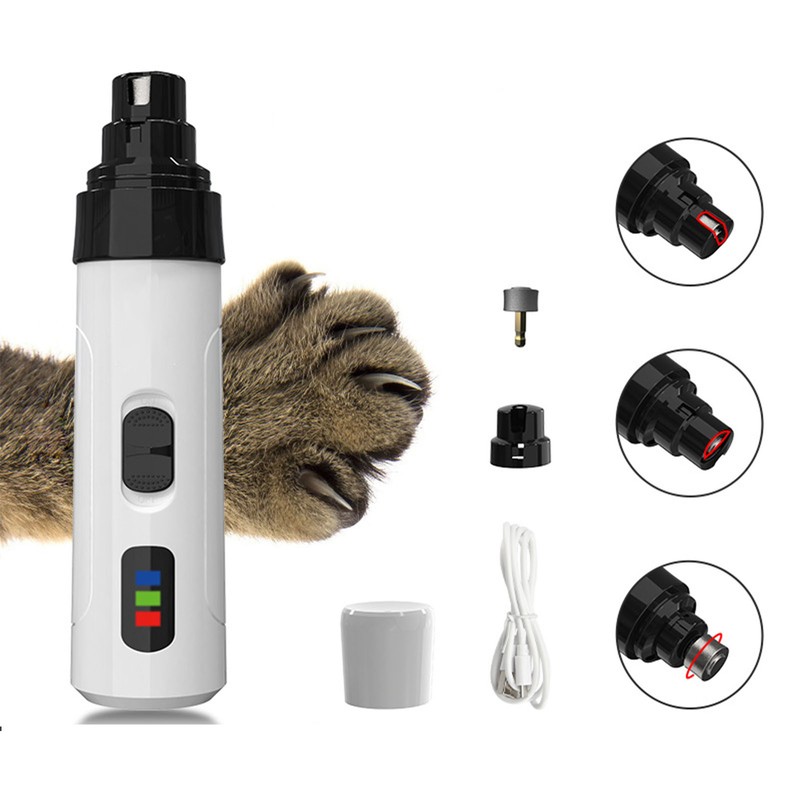 Dog Nail Trimmer USB Charging Quiet Powerful Motor Safe Cat