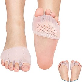 DOACT Separadores de Dedos del Pie de Gel(2 pares), 3 hoyos Separador de Dedo del Pie, 5 hoyos Gel Separadores Alisadores con Espaciadores Gordo, para Hallux Valgus, Hammer Tratamiento calcetines para juanetes
