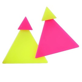 80s 90s Neon Earrings for Women Colorful Square Triangle Acrylic Drop Dangle Earrings Retro Geometric Ear Stud for 80s 90s Outfits Neon Accessories Gifts-Style 3