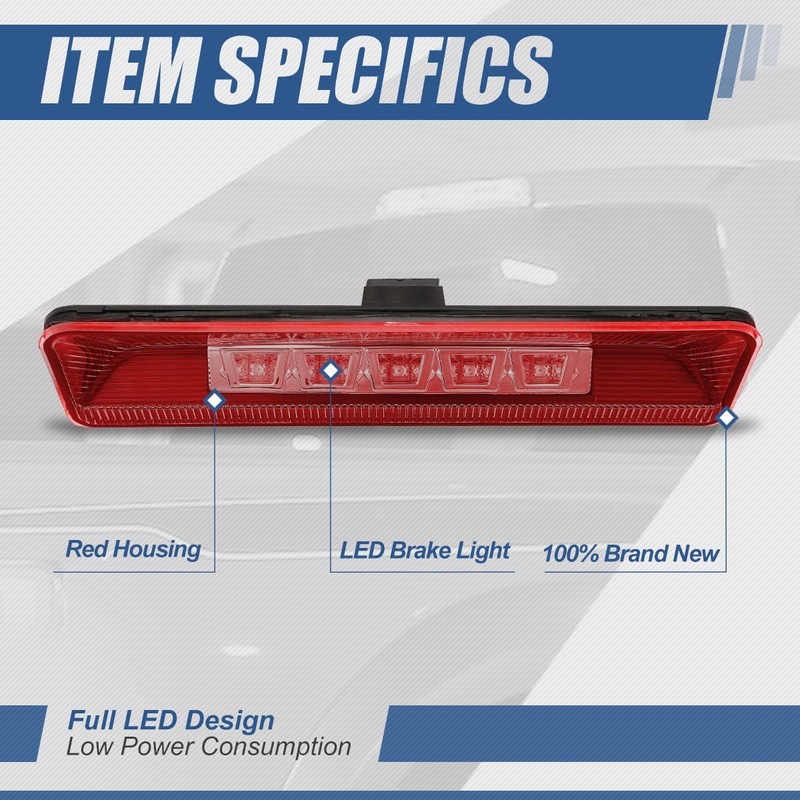 Auto Dynasty Red Housing LED 3rd Third Tail Brake Light