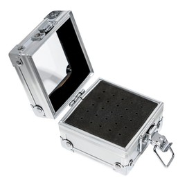 Nail Drill Bit Holder Case 25 Holes Transparent Flip Cover Dustproof Nail Drill Bit Storage Box Silver