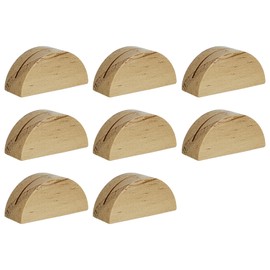IHYjinchoo 8 Pcs Wooden Table Number Stands, Stylish Semicircular Wedding Table Name Holder, Place Card Holders for Banquet, Birthday Party, Restaurant, Office Tags & Photo Clips (Wood, Small)
