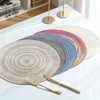 HANRONG Round Cotton Placemats Set of 6 Washable Round Placemat