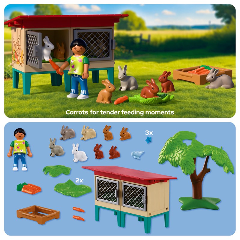 PLAYMOBIL | Country | Conigliera rurale | Set con conigli,